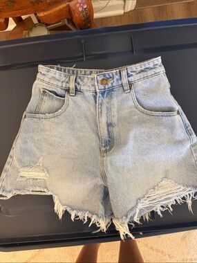 ROLLA'S Light Blue Distressed Denim Shorts